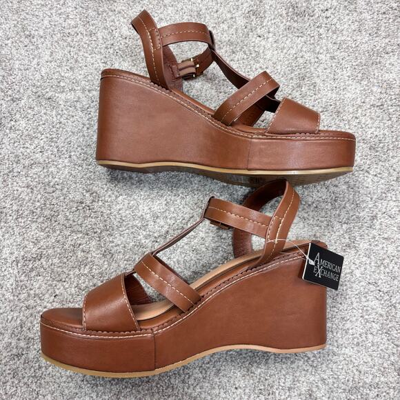 New! Beautiful Armani Exchange brown platform sandal size 11 - Picture 4 of 9